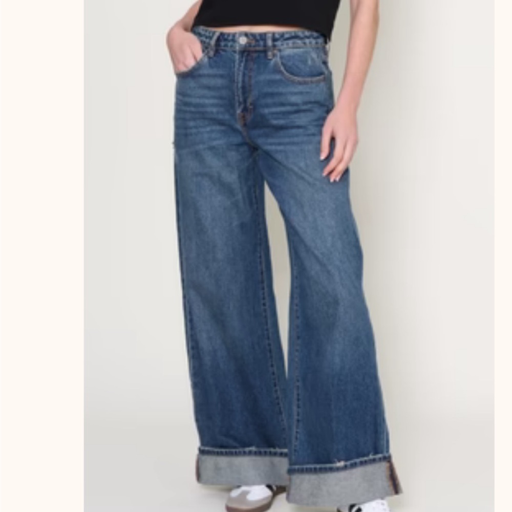 Women's Blue Wide-Leg Jeans